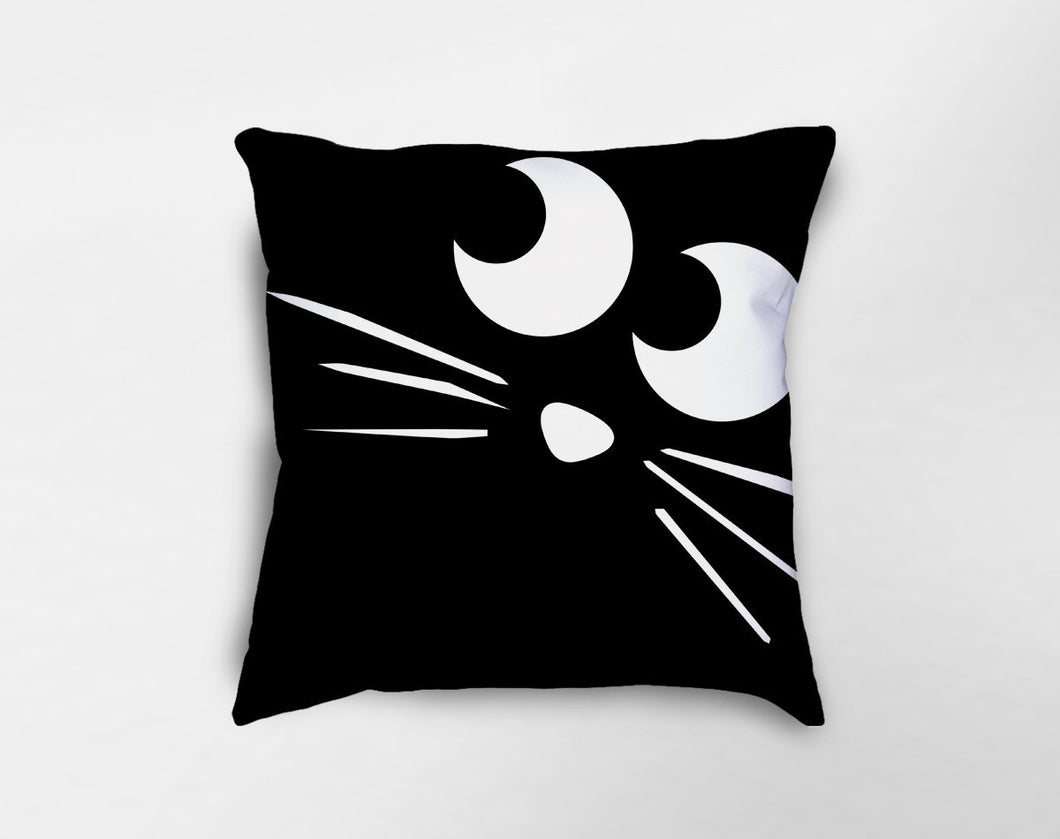 Black Cat Halloween Pillow