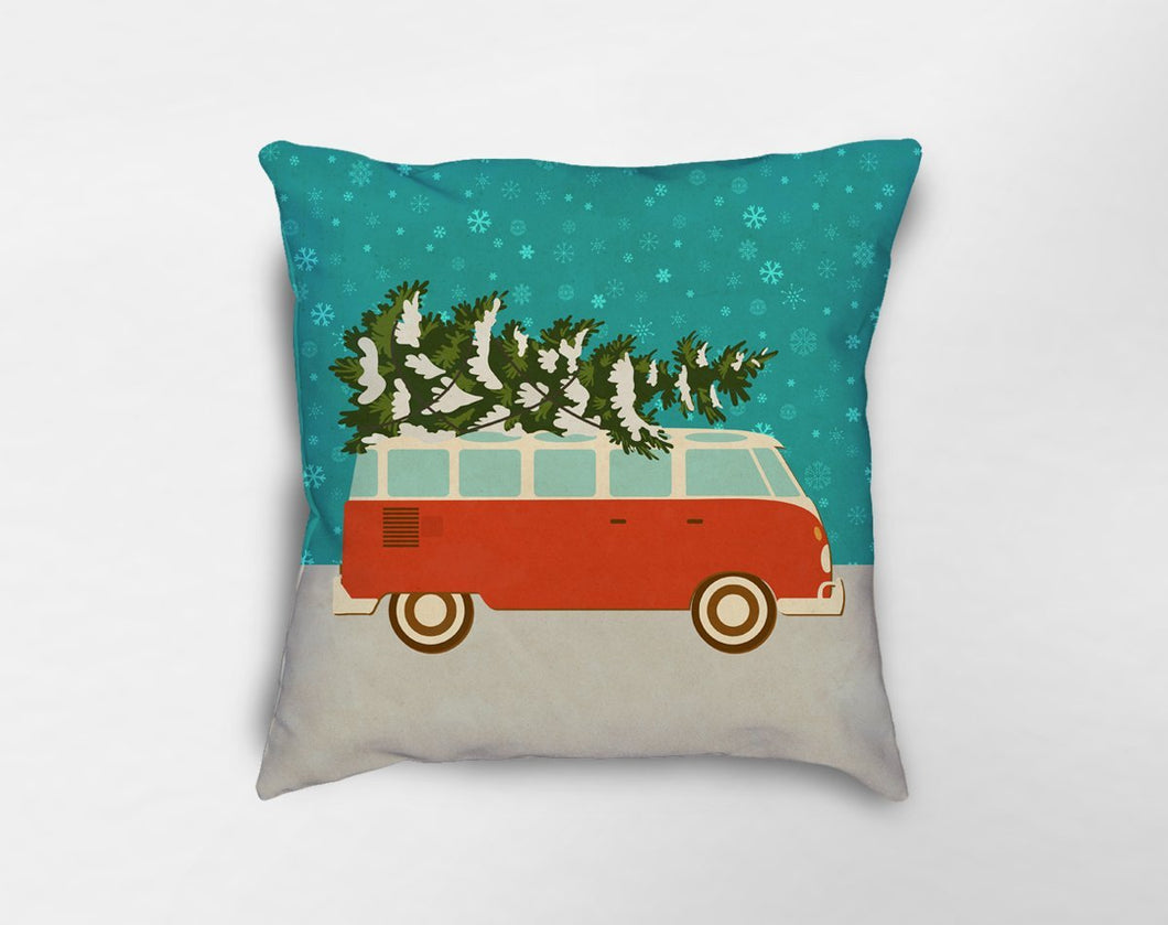Christmas Bus Pillow