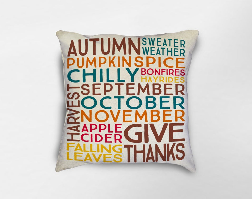 Fall Subway Art Pillow