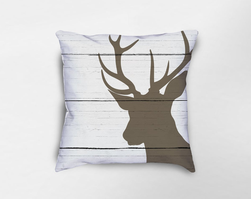 Farmhouse Deer Pillow - Brown