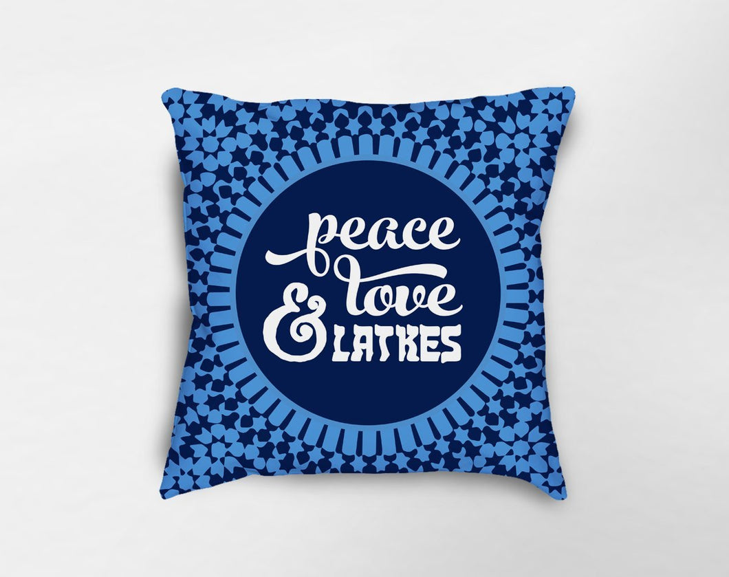 Peace Love & Latkes Pillow