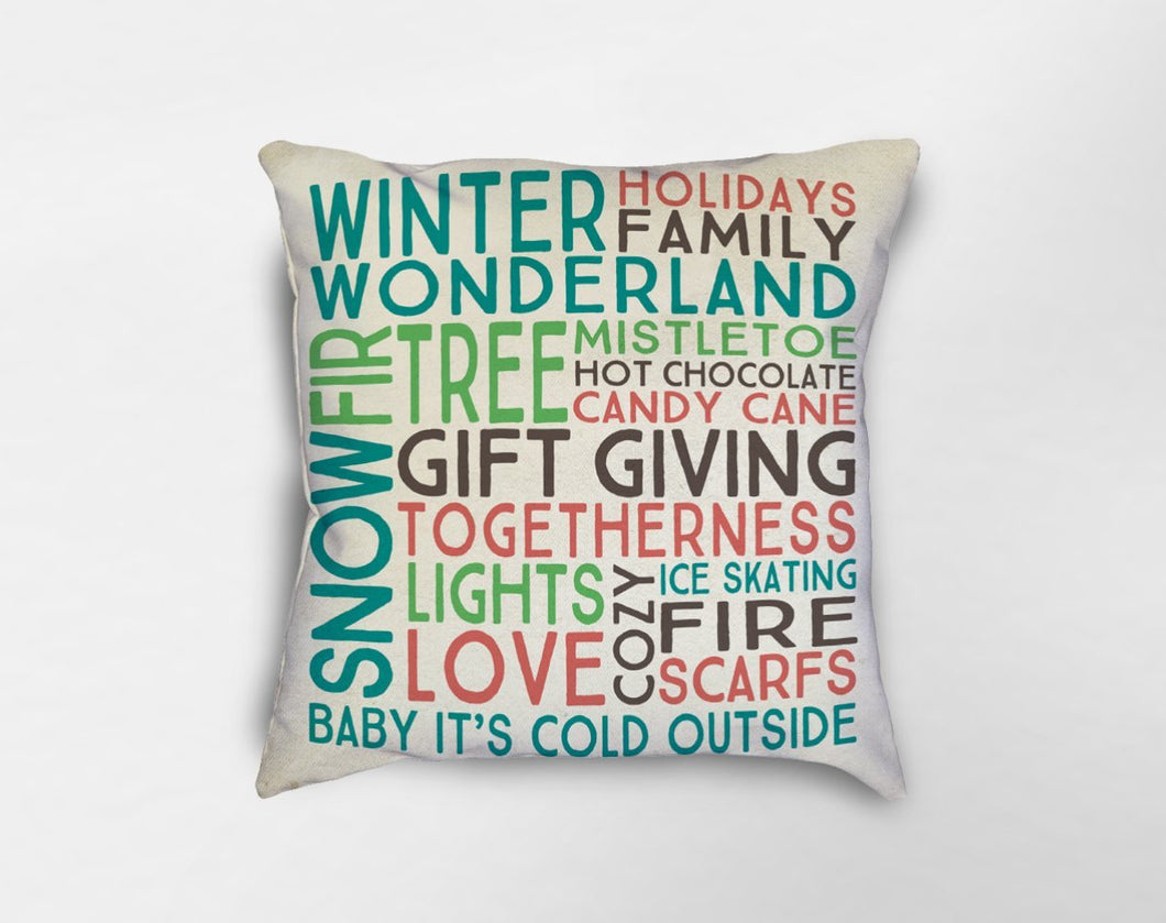 Winter Christmas Subway Pillow